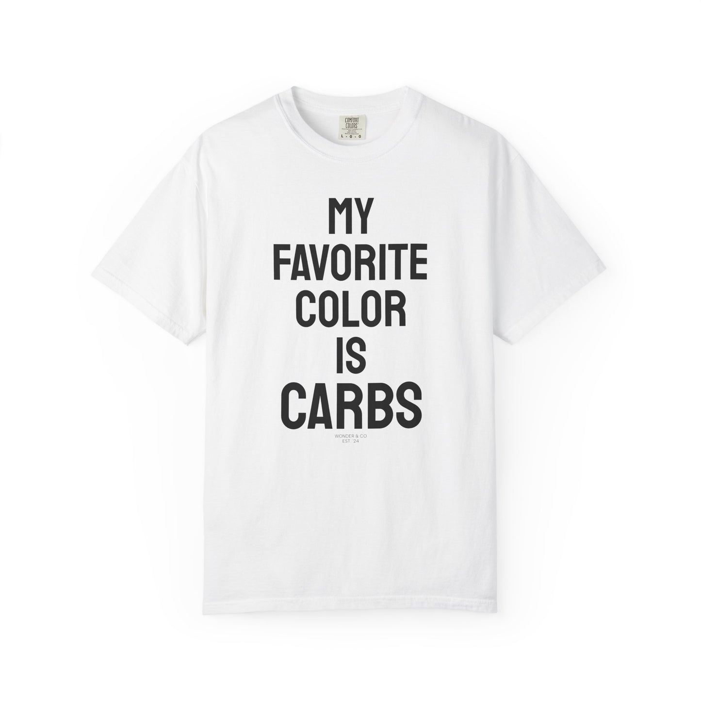 "My Favorite Color is Carbs" Graphic Cotton Tee
