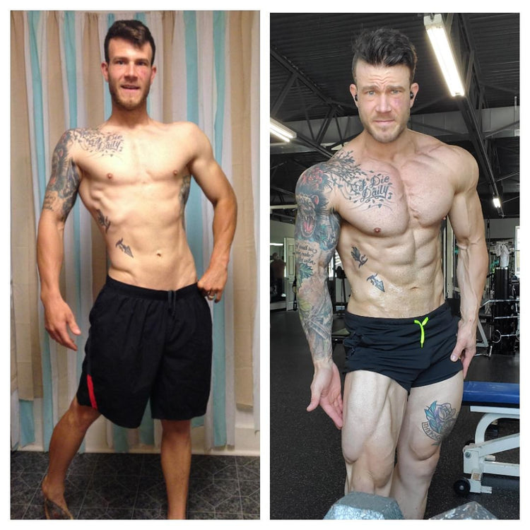 Kyle before and after 15 years of training