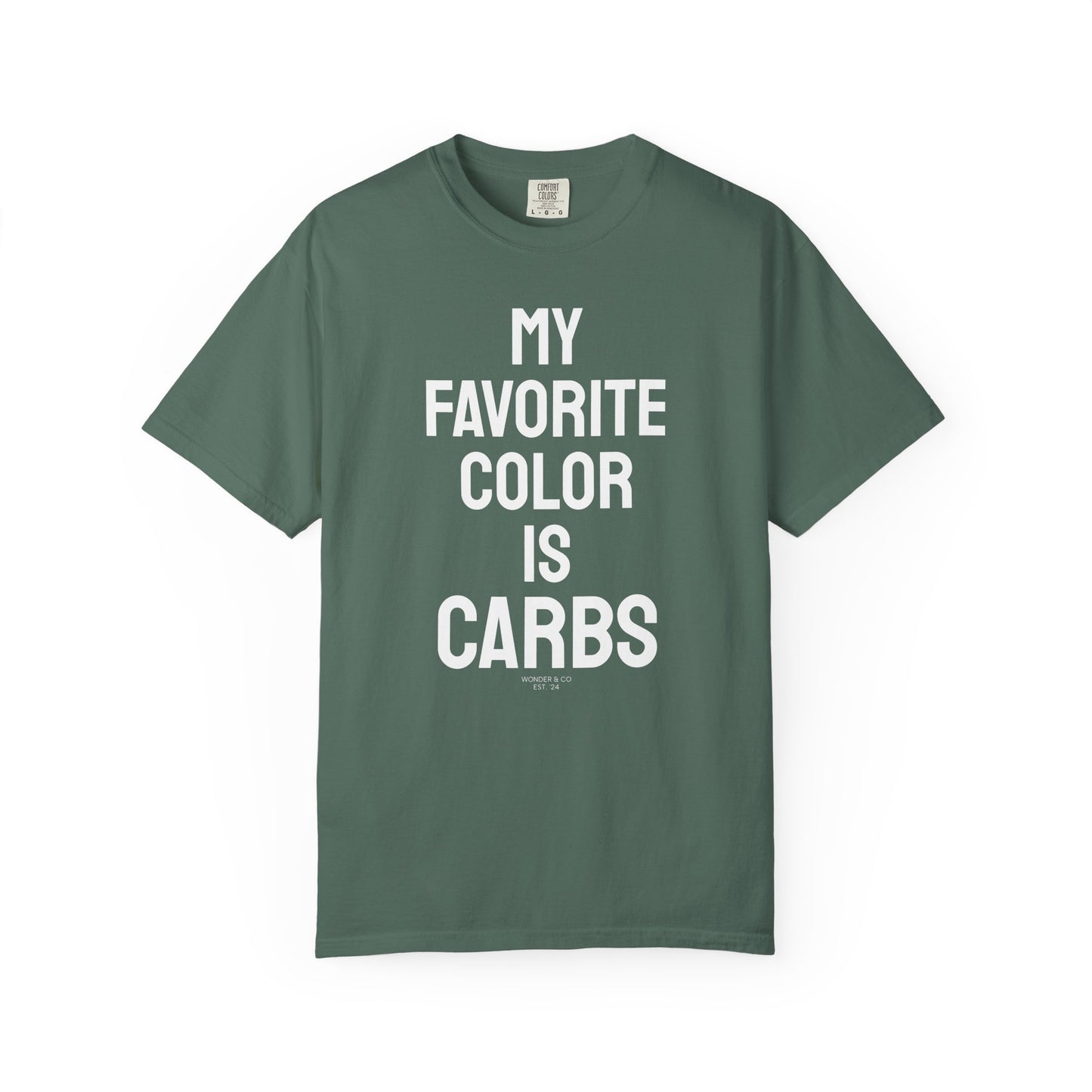 "My Favorite Color is Carbs" Graphic Cotton Tee
